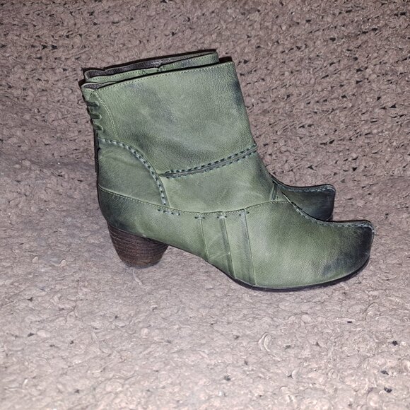 CANAL GRANDE-France-Beate Noce Ankleboot-Forest Green Leather-Side Zip-Sz 39-NM - Picture 5 of 8